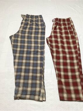2 Pair Cabela's Men's Size 2XL Tall Plaid Pajama or Lounge Pants 2XLT XXL